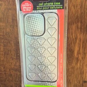 Beige by eci Silver Diamond Pattern iPhone 14 Pro Case